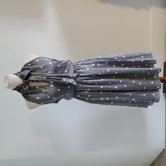 RYEGRASS grey with with polka dot silky satin feel dress size XL new without tag - Picture 2 of 9
